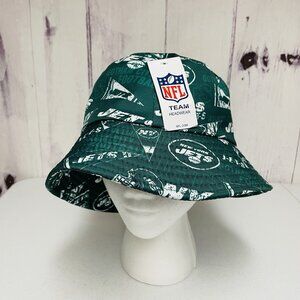 NFL New York Jets Team Headwear Men's Summer Bucket Hat Green White